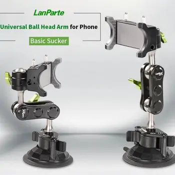 Lanparte UBA-01 Универсальный зажим для телефона, кронштейн с шаровой головкой, Крепление на присоске, подставка с поворотом на 360 градусов для iPhone Samsung Xiaomi Clip