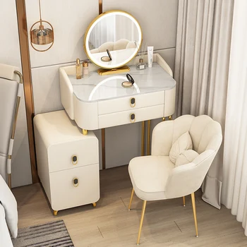 Выдвижные ящики Роскошного туалетного столика с Золотыми ножками Многофункционального шкафа для туалетного столика для девочек Nordic Coiffeuse De Chambre Furnitures