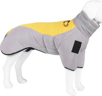 Зимняя теплая куртка для собак - Ветрозащитная зимняя теплая шуба для собак с отверстием для шлейки | Хлопковая одежда для собак Одежда для маленьких средних собак Кошек
